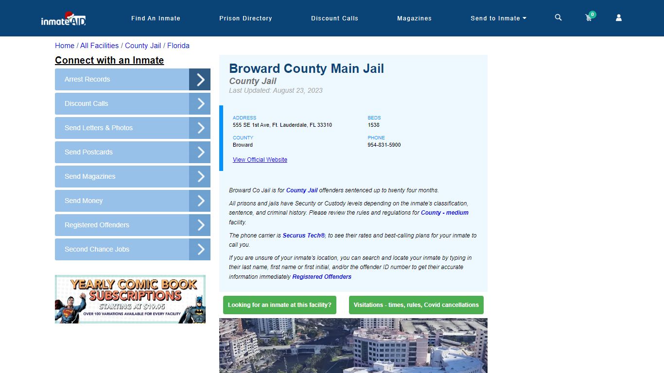 Broward County Main Jail - Inmate Locator - Ft. Lauderdale, FL