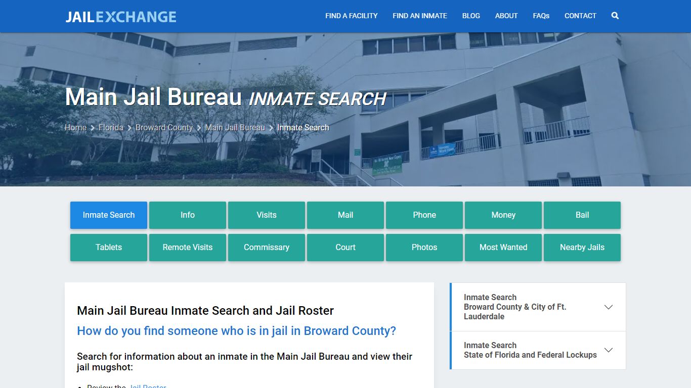 Inmate Search: Roster & Mugshots - Main Jail Bureau, FL