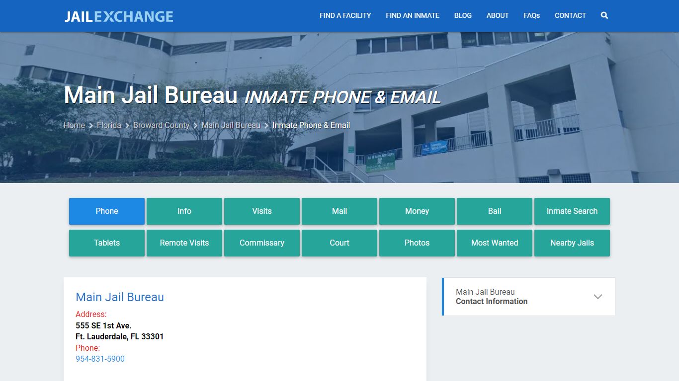 Inmate Phone - Main Jail Bureau, FL - Jail Exchange